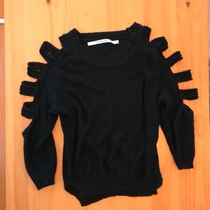Black sweater with cut outs from LF